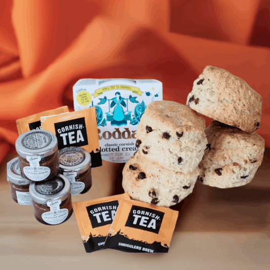 Chocolate cream tea for 2, with Freshly baked Cornish scones by post