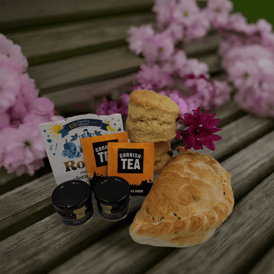 'Proper Job' for one - Cream tea with Cornish pasty by post