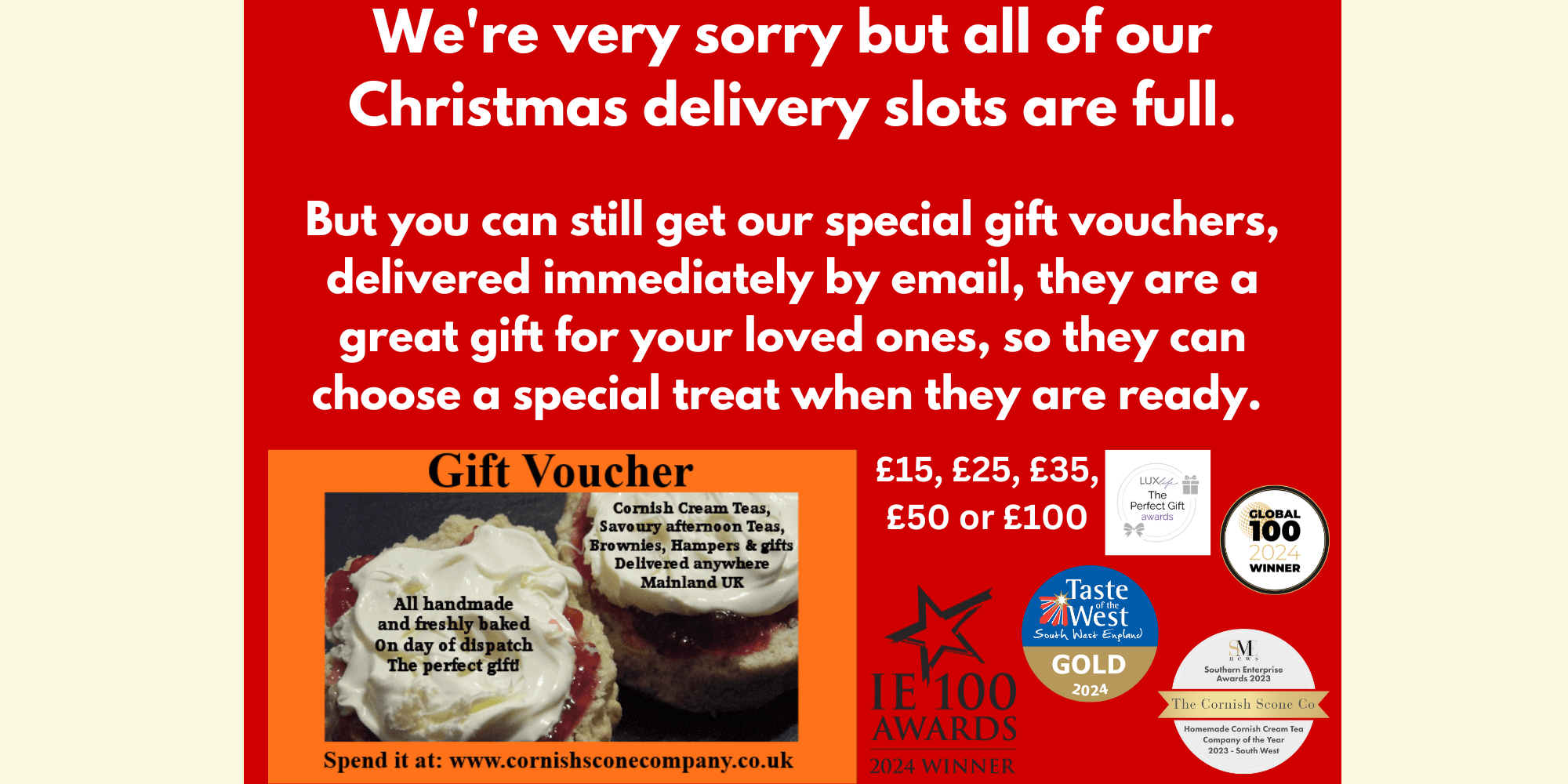Gift vouchers for Christmas